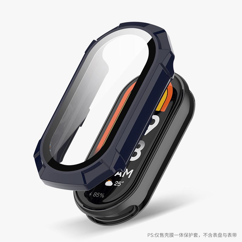 适用小米手环8pc钢化保护套nfc运动硅胶表带智能pro手环xiaomi八代保护壳男女生耐磨壳膜一体防水耐磨保护膜-图2