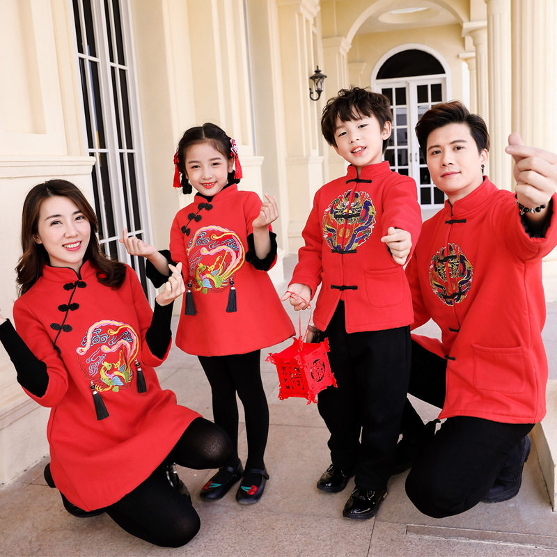 唐装拜年服中国风母女装洋气卫衣 lovedears亲子装/亲子时装