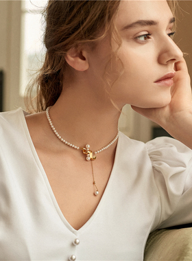 luluchang丝带系列金色高级颈链