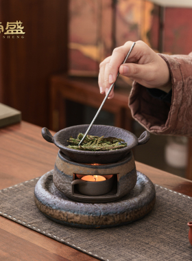 榜盛日式香薰炉蜡烛干烧小众高级熏香炉温茶烤茶炉雪松隔火烘烤炉