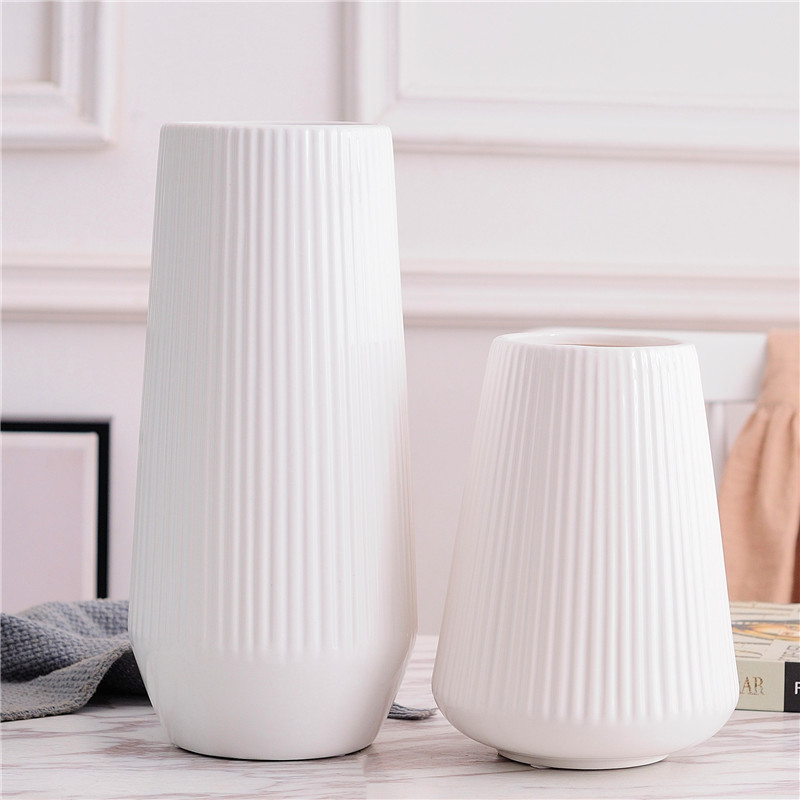 现代简约白色蓝色粉色桌面陶瓷花瓶客厅家居餐桌摆件插花水培花器