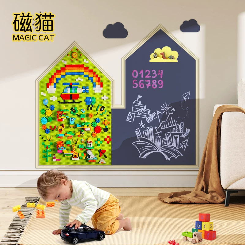 Constructor, double-layer magnetic board on wall, graffiti, 2 in 1