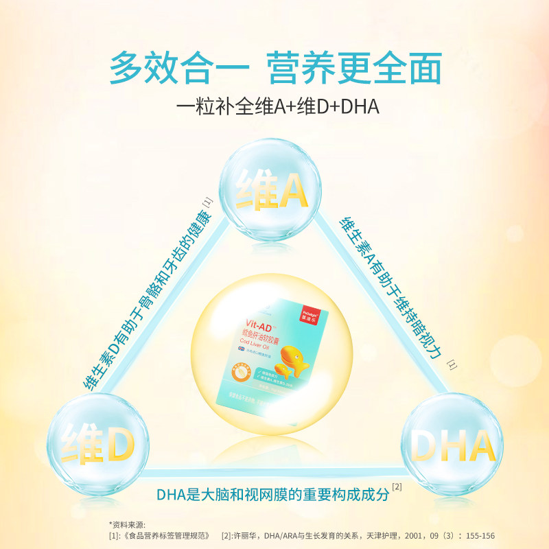葆迪乐鳕鱼肝油婴儿dha学生软胶囊 葆迪乐鱼肝油