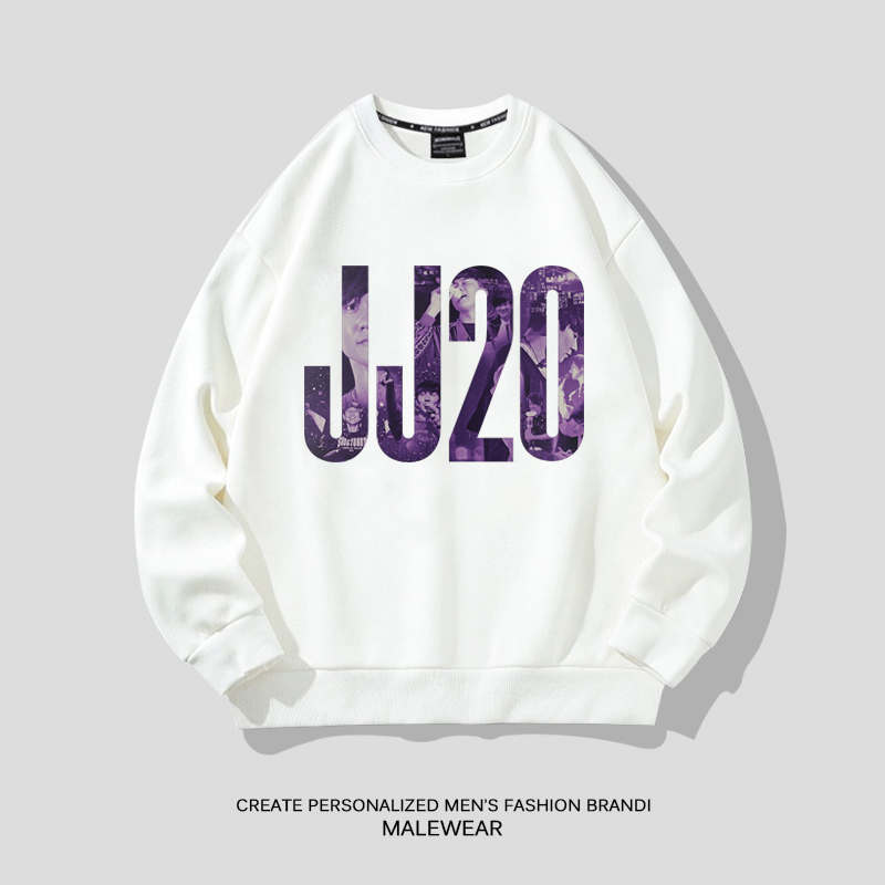 加绒连帽卫衣男士加厚林俊杰JJ20世界巡回演唱会周边冬季新款外套 - 图1