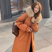 2023 Winter new Conspiculean Popcorn Medium Long white duck suede female ocean gas loose thickened down jacket jacket