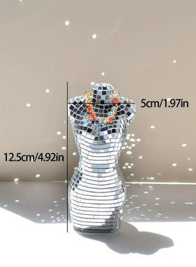 跨境爆款迪斯科模特迪斯科装饰镜面玻璃工艺品氛围装饰品摆件