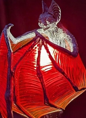 跨境新款Gothic bat wings哥特式蝙蝠之翼台灯万圣节树脂桌面摆件