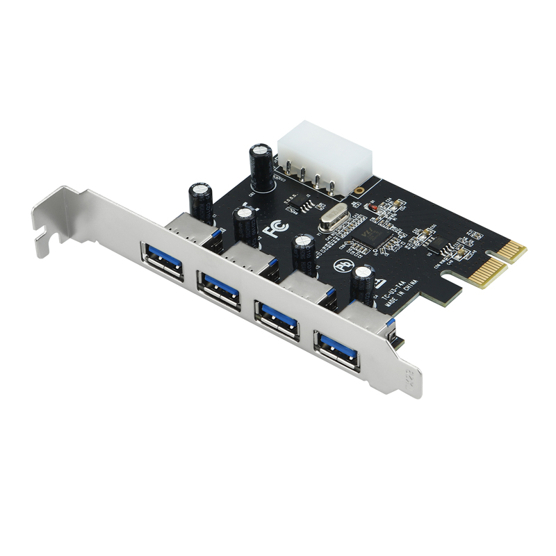 PCI-E转USB3.0扩展卡转接卡台式机电脑PCIE转4口USB连接线5G高速转换器兼容视觉采集卡VL805芯片外接供电 - 图3