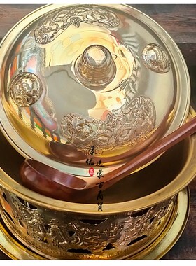 新品奶茶锅民族特色工艺品纯铜餐具蒙古包餐厅饭店酒店.汤锅一件
