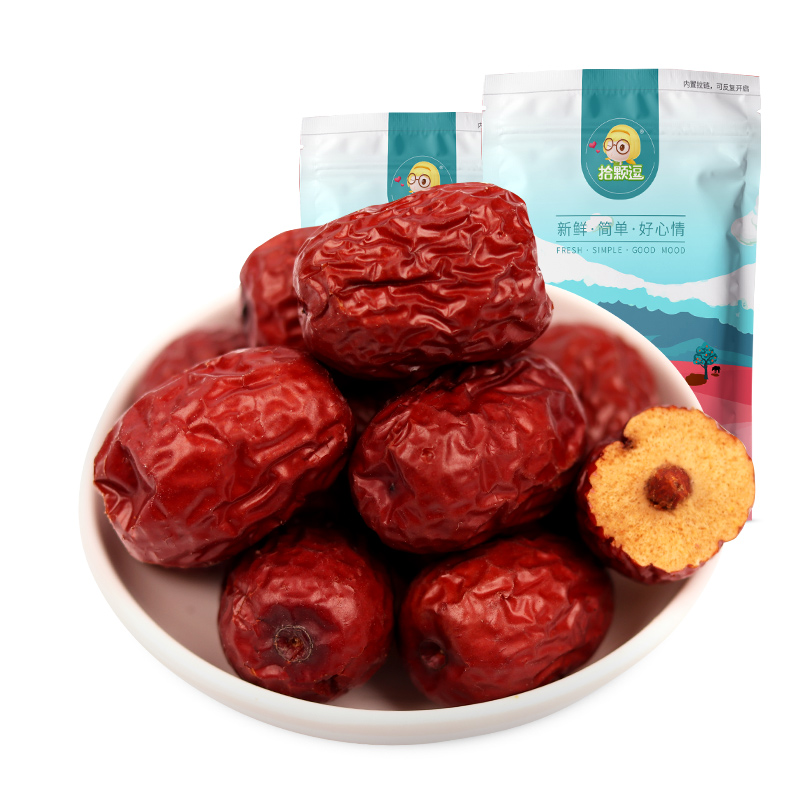 拾颗逗旗舰店拾颗逗新疆灰枣若羌红枣独立包装袋小灰枣500g每日枣餐兵团红枣3