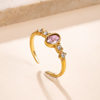 Cross-border new stainless steel jewelry, light luxury and high-end cast oval zircon ring, personalized design ring manufacturer