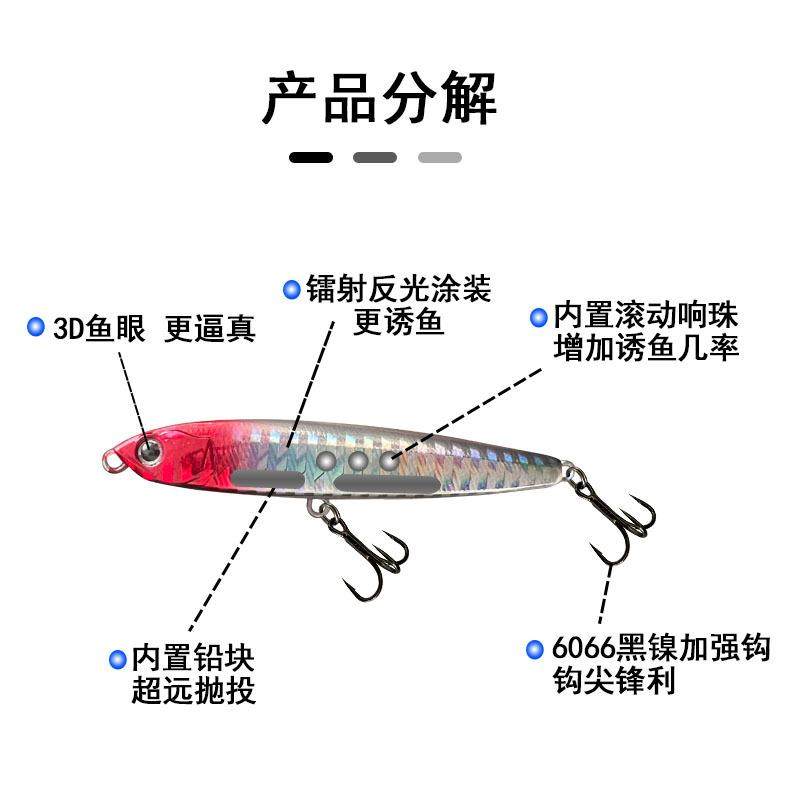 热销沉水铅笔路亚饵超远投颤沉下落带响珠路亚假饵鱼饵,淘宝优惠券,粉丝福利购,淘宝优惠卷