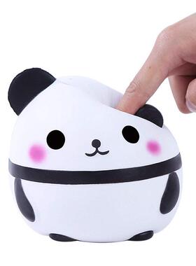Squishy慢回弹熊猫蛋玩具PU仿真动物熊猫卡通摆饰挤压发泄玩具