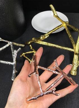 金属水晶球支架展示架水晶球底托金属三脚架底座树枝造型矿标架子