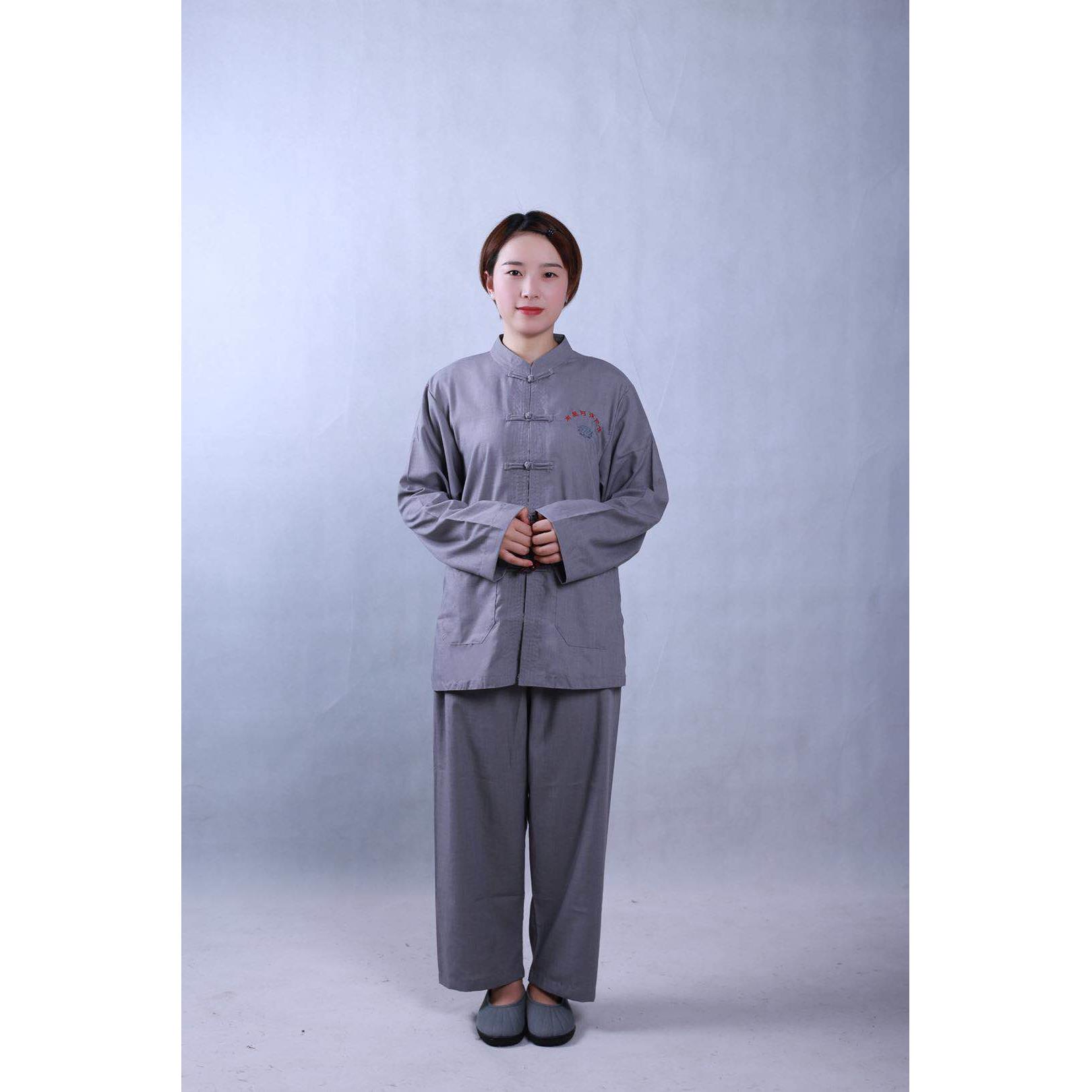 新式佛衣佛系禅意禅修服海青居士服女男套装夏季加厚纯棉麻盘扣海 - 图1
