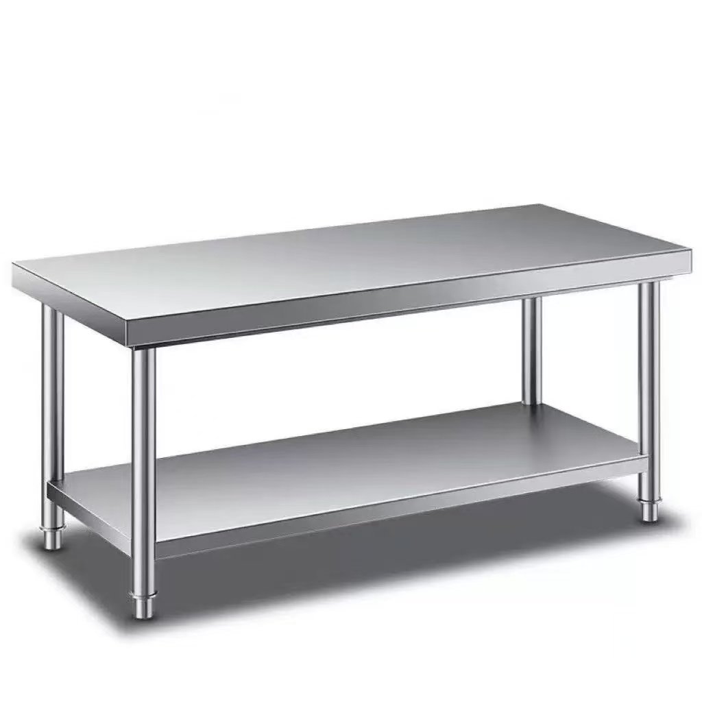 整体焊接双层工作台定制切菜厨房加厚304不锈钢工作台商用切菜台,淘宝优惠券,粉丝福利购,淘宝优惠卷