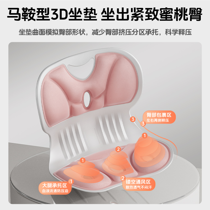 本博人体工学护腰坐垫坐姿矫正椅办公室腰靠座椅久坐腰垫神器靠背 - 图1