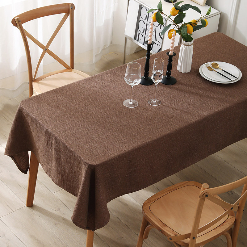 咖色棉麻布艺桌布棕色亚麻加厚酒店办公会议台布中式复古餐桌盖巾,淘宝优惠券,粉丝福利购,淘宝优惠卷