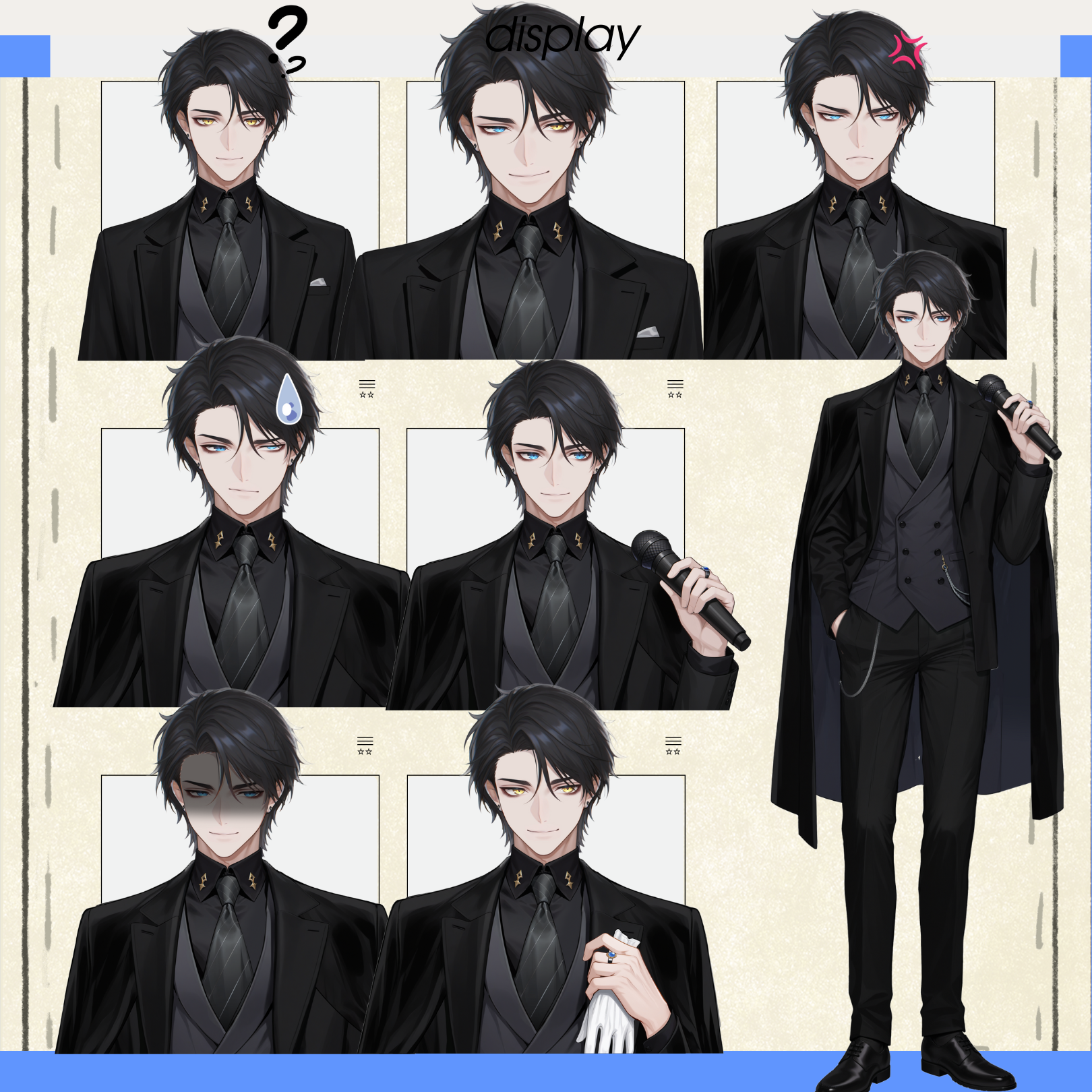 live2d虚拟主播成品公皮男黑发西服抖音直播虚拟形象设计虚拟主播 - 图0