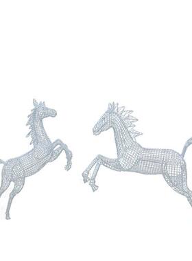 户外不锈钢金属镂空马雕塑小区景观装饰公园草坪铁艺仿真动物摆件