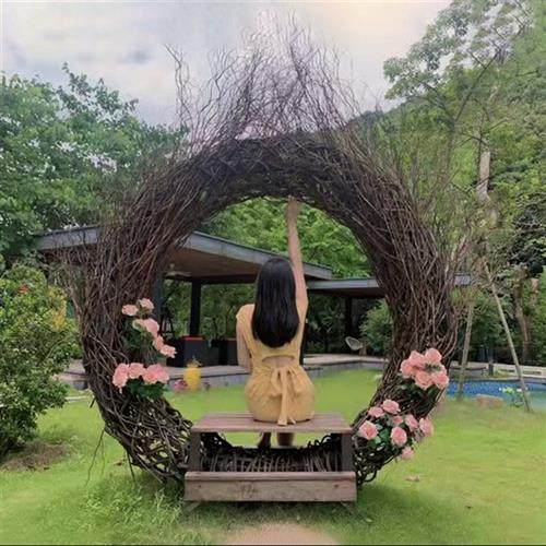 爱心悬挂秋千吊椅打卡拍照鸟巢藤编农庄景区网红游乐大型设施,淘宝优惠券,粉丝福利购,淘宝优惠卷