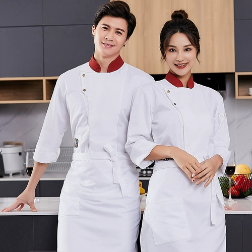 Catering Chef Work Olde мужская длинная рукавая высококачественная торт отель кухонная одежда Осенняя пекарь пекарь