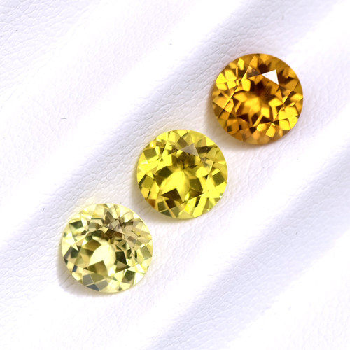 【过测钻笔 硬度9】黄蓝宝石圆形1克拉培育宝石戒指戒面裸石主石 - 图3