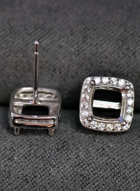 镀18k白金小巧精致纯银戒托