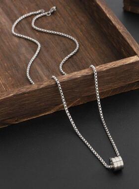 钛钢嘻哈欧美项链男潮牌百搭小众简约卫衣链子配饰毛衣链义乌配饰
