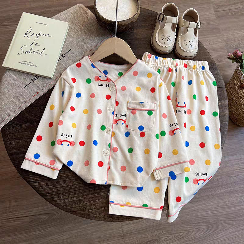 儿童春秋款全棉A类家居服睡衣套装女宝宝长袖纯棉开衫韩版两件套,淘宝优惠券,粉丝福利购,淘宝优惠卷