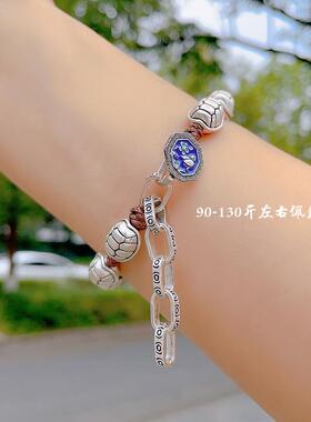 富甲一方龟壳手链男女情侣款复古民族风藏银铜钱编织手绳手饰品