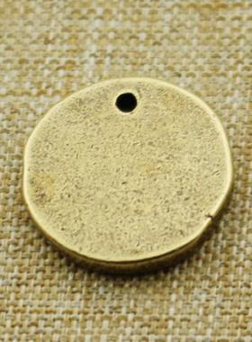 创意产品黄铜可爱小太阳笑脸小圆牌小吊牌钥匙扣挂件箱包吊坠饰品