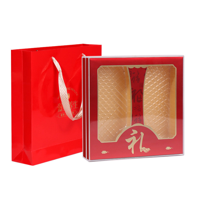亚克力礼盒鲍鱼海参花旗参燕窝包装盒名贵双拼礼品盒海味干货礼盒
