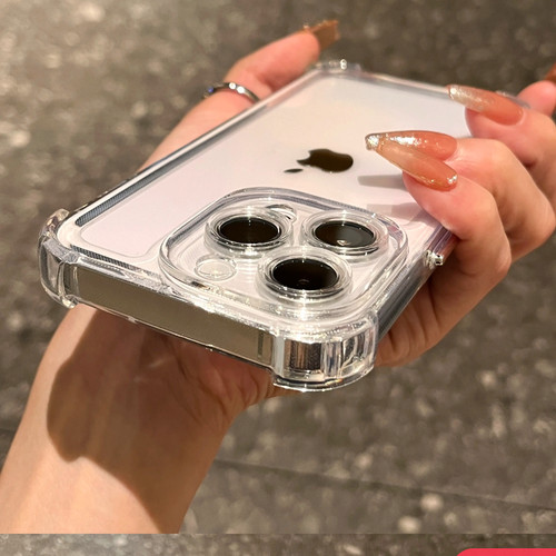 高透亚克力气囊苹果15promax手机壳iPhone14promx透明16全包镜头12硅胶11保护套xr高级感plus男女13pro/17pro - 图1