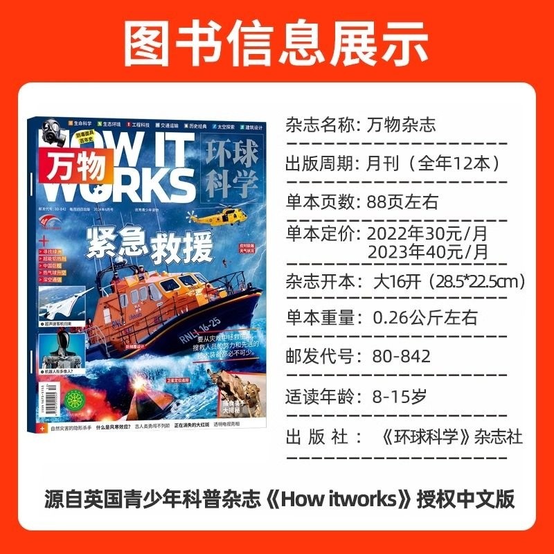 万物杂志2026年1月HowItWorks环球科学科普好奇号博物8-15岁中小学生青少年百科阅读书非2025过刊专刊海陆空知识科技深海,淘宝优惠券,粉丝福利购,淘宝优惠卷