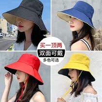 Fishermans hat Women in spring and summer Han version Chaoges Double face cover Anti UV cap Large along sunscreen hat man hat man