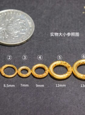 跑环半镂空古法金配饰