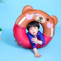 Summer New Ins Cartoon Children Swim Inflatable Cute Rabbit Swimming Seat Ring Baby Little Bear Water Circle