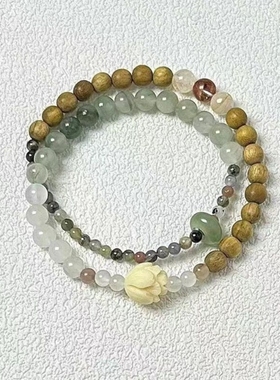 「吟花入酒」天山翠碧玺串珠手链新中式高级感手串ins风轻奢手饰