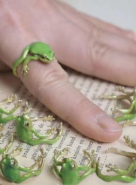 青蛙戒指可爱简约卡通指环闺蜜情侣时尚搞怪个性礼物饰品ins