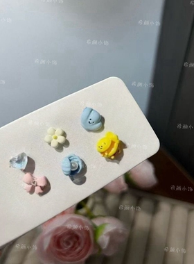 猫猫和小鱼~童趣可爱小鱼套装耳钉女小众设计甜美耳环森系新款ins
