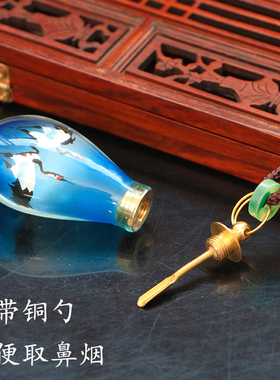 内画鼻烟壶螺纹手绳工艺礼品出国