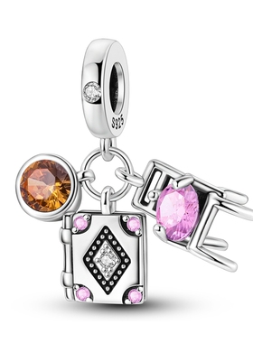 人物与生活系列串珠BEADS潘家风格珠子铜镀银番茄酱薯条吊饰DIY