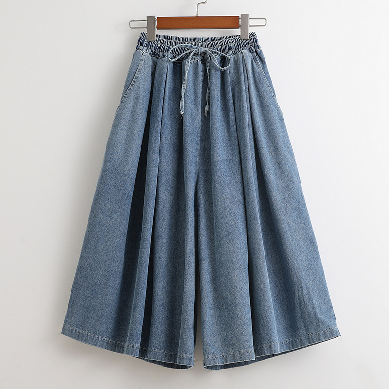 2022年夏季新款七分裤裙宽松牛仔裤 秋伊梵牛仔裤