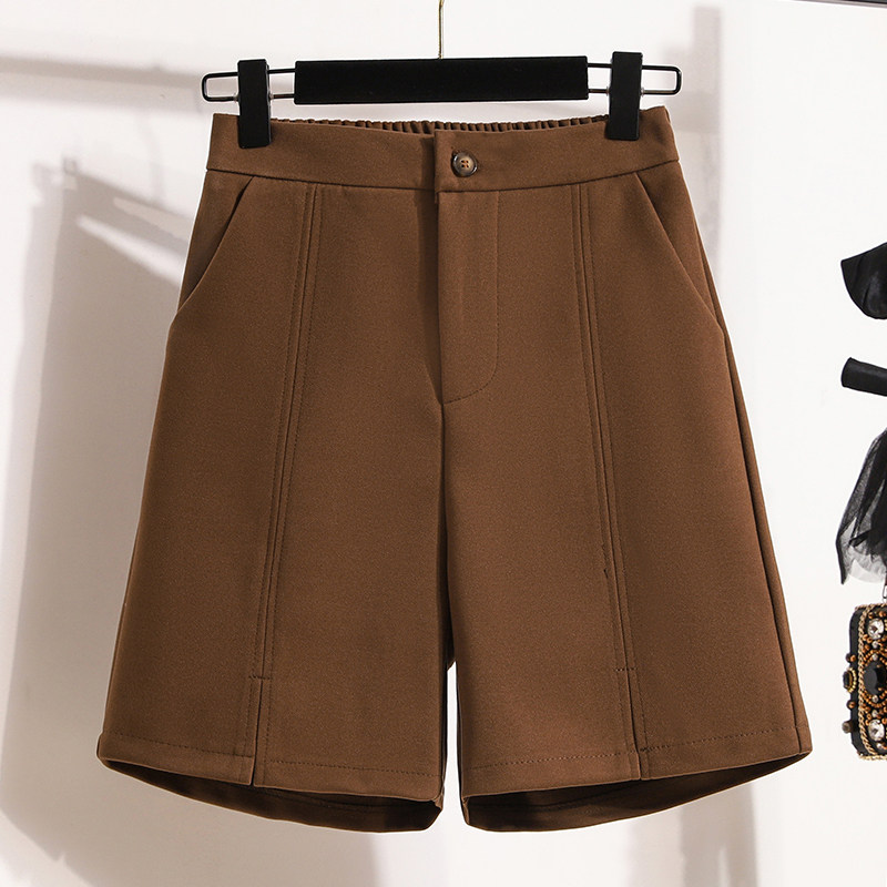 大码女装毛呢休闲五分裤秋冬季短裤时尚高腰显瘦a字阔腿靴裤中裤,淘宝优惠券,粉丝福利购,淘宝优惠卷