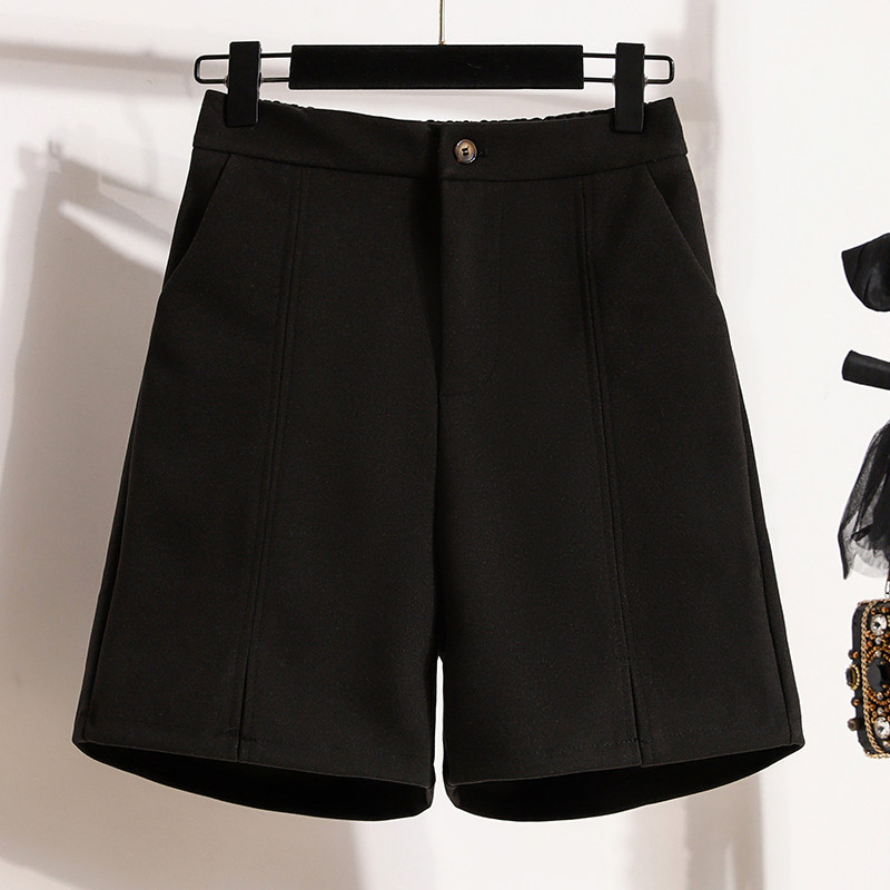 大码女装毛呢休闲五分裤秋冬季短裤时尚高腰显瘦a字阔腿靴裤中裤,淘宝优惠券,粉丝福利购,淘宝优惠卷