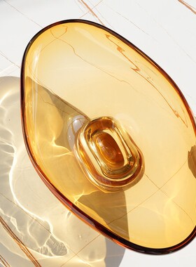 高端琉璃收纳高脚水果盘收纳客厅