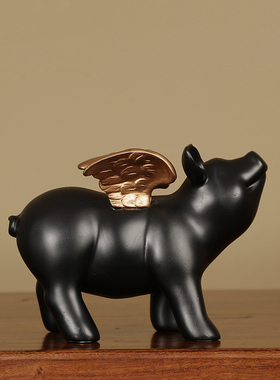 锦瑟陶瓷简约小飞猪储蓄罐