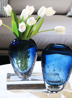 艺术玻璃轻奢风电视柜插花装饰品