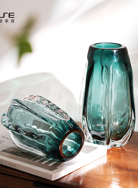 简约现代艺术玻璃花瓶样板房客厅玄关摆件电视柜插花水培高档花器